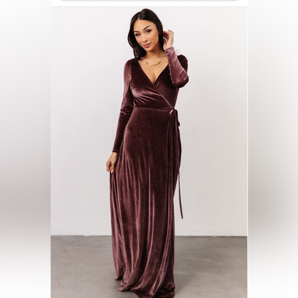 Holiday Velvet Wrap Maxi Dress